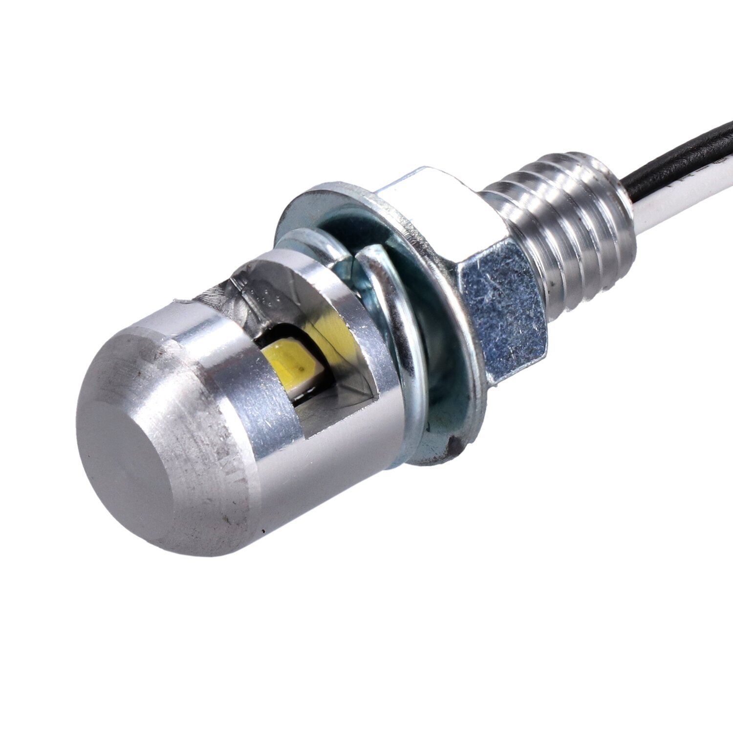 Xray, round license plate light, LED, Chrome