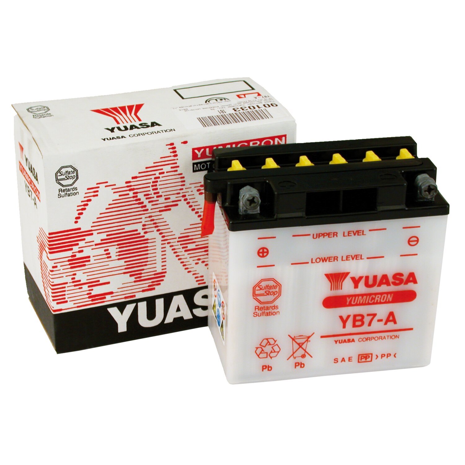 Yuasa, Yumicron 12V lead-acid battery YB7-A. 7Ah