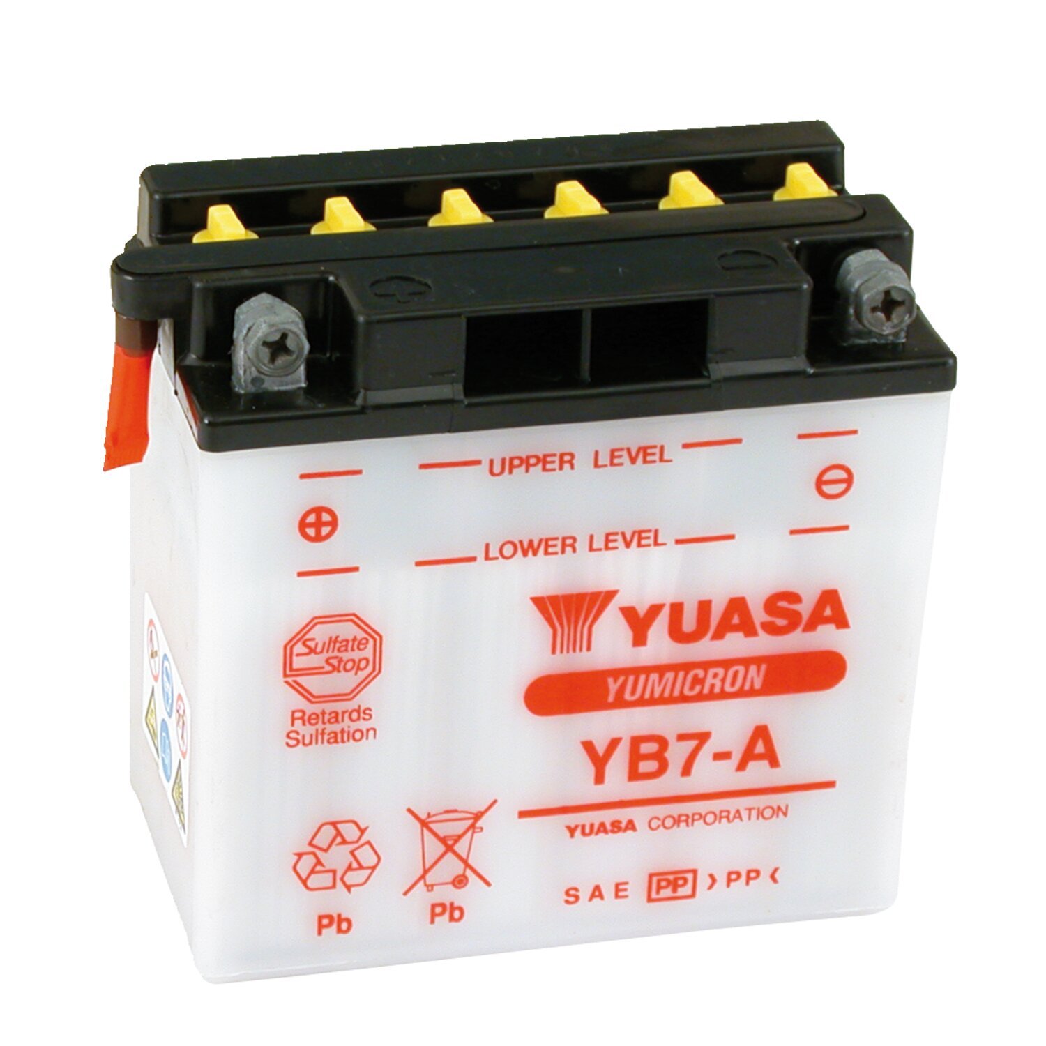 Yuasa, Yumicron 12V lead-acid battery YB7-A. 7Ah