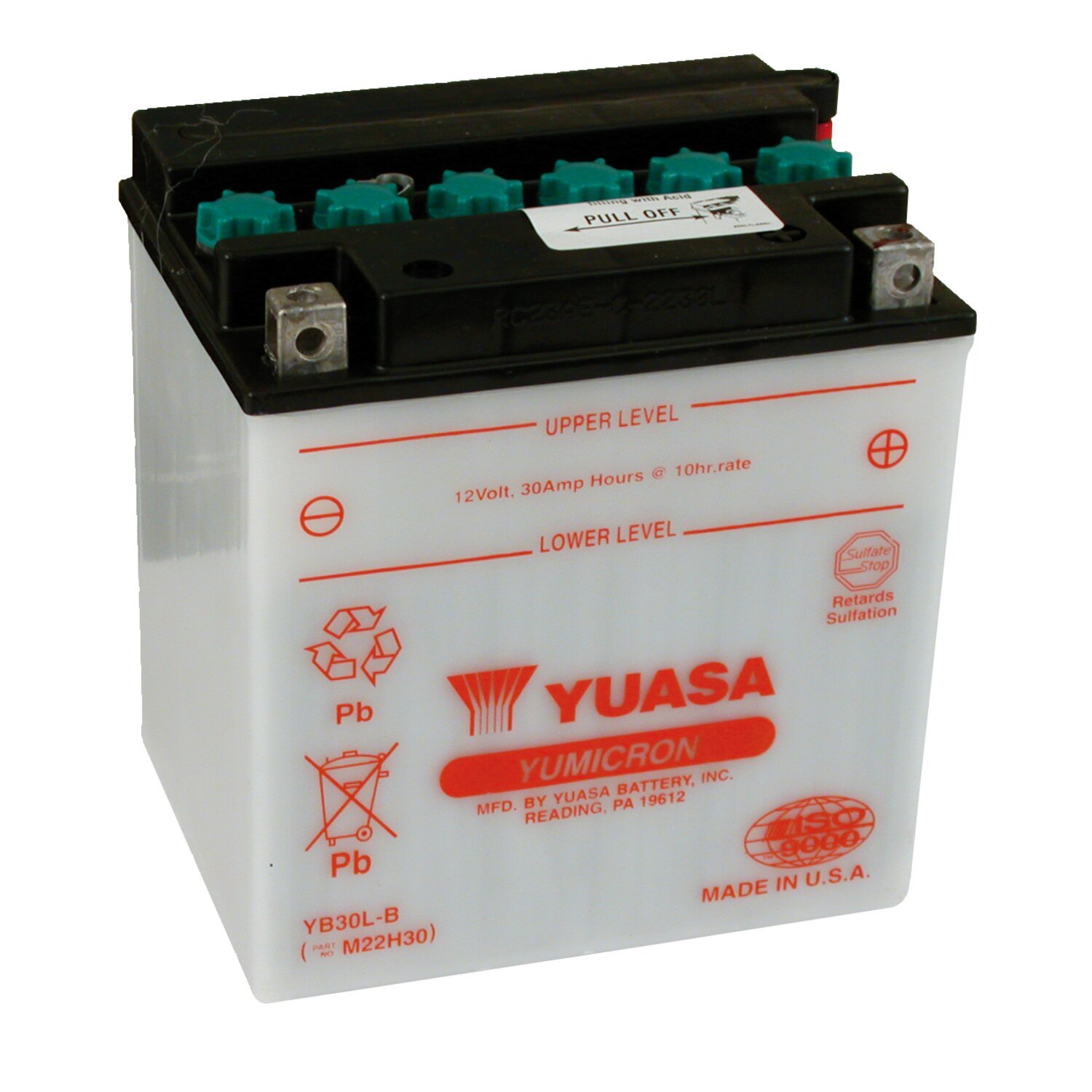 Yuasa, Yumicron 12V lead-acid battery YB30L-B. 30Ah