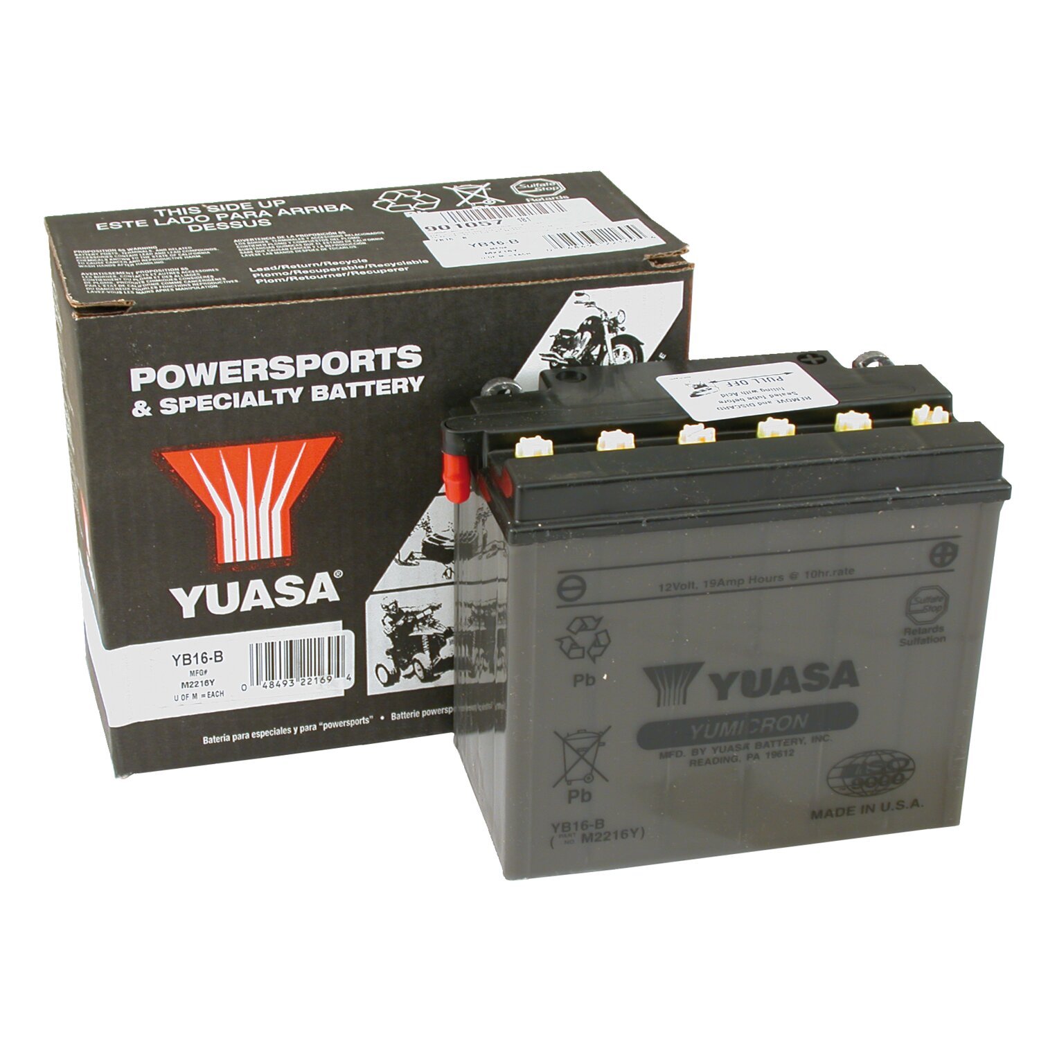 Yuasa, Yumicron 12V lead-acid battery YB16-B. 19Ah