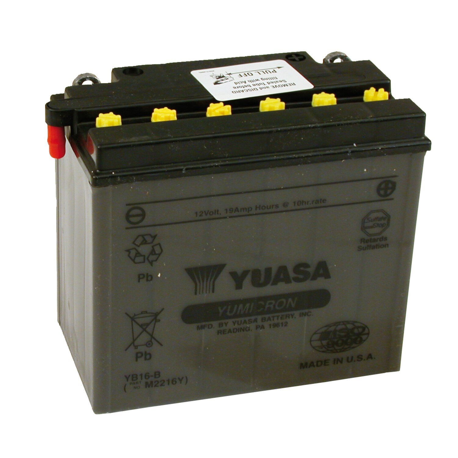 Yuasa, Yumicron 12V lead-acid battery YB16-B. 19Ah