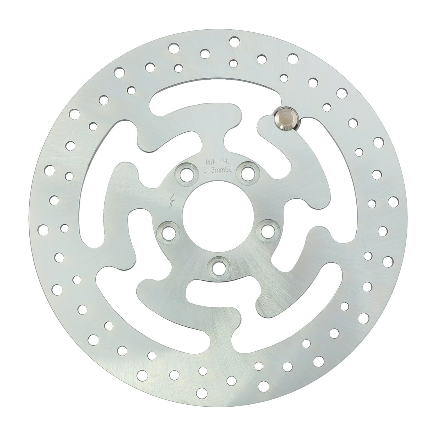 Brake rotor rear, drilled. Zinc plated