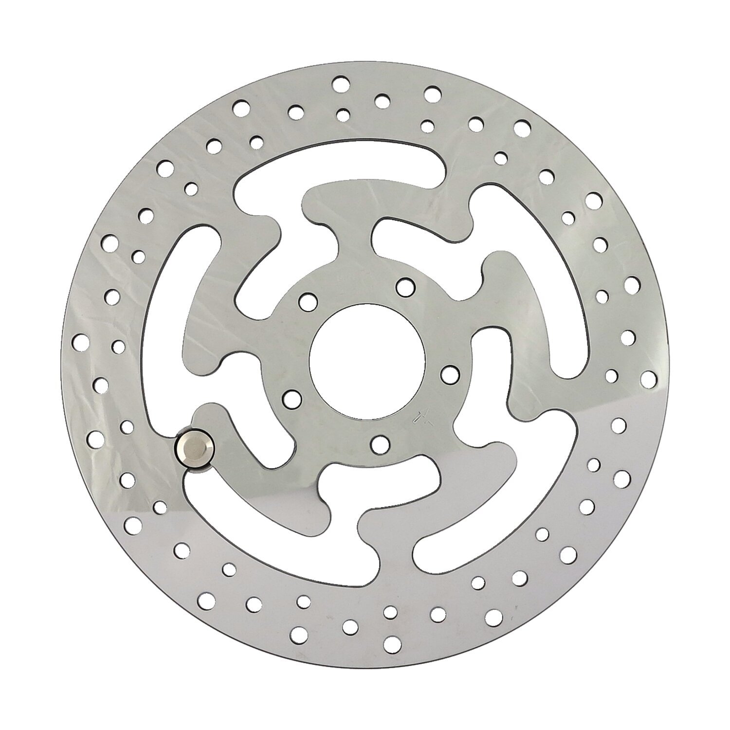 Brake rotor, left front. Polished stainless