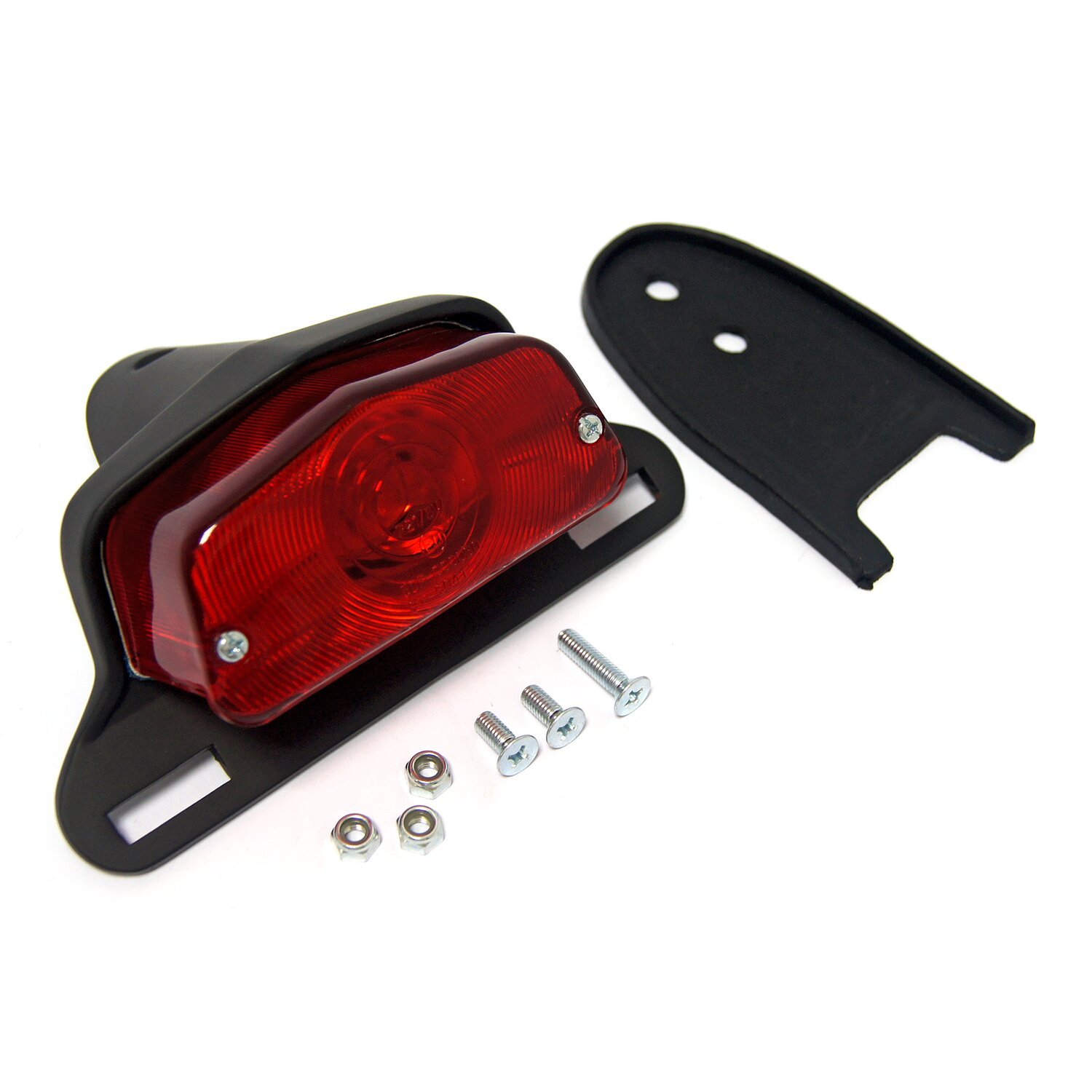 Lucas taillight assembly. with bracket, Black, Chrome