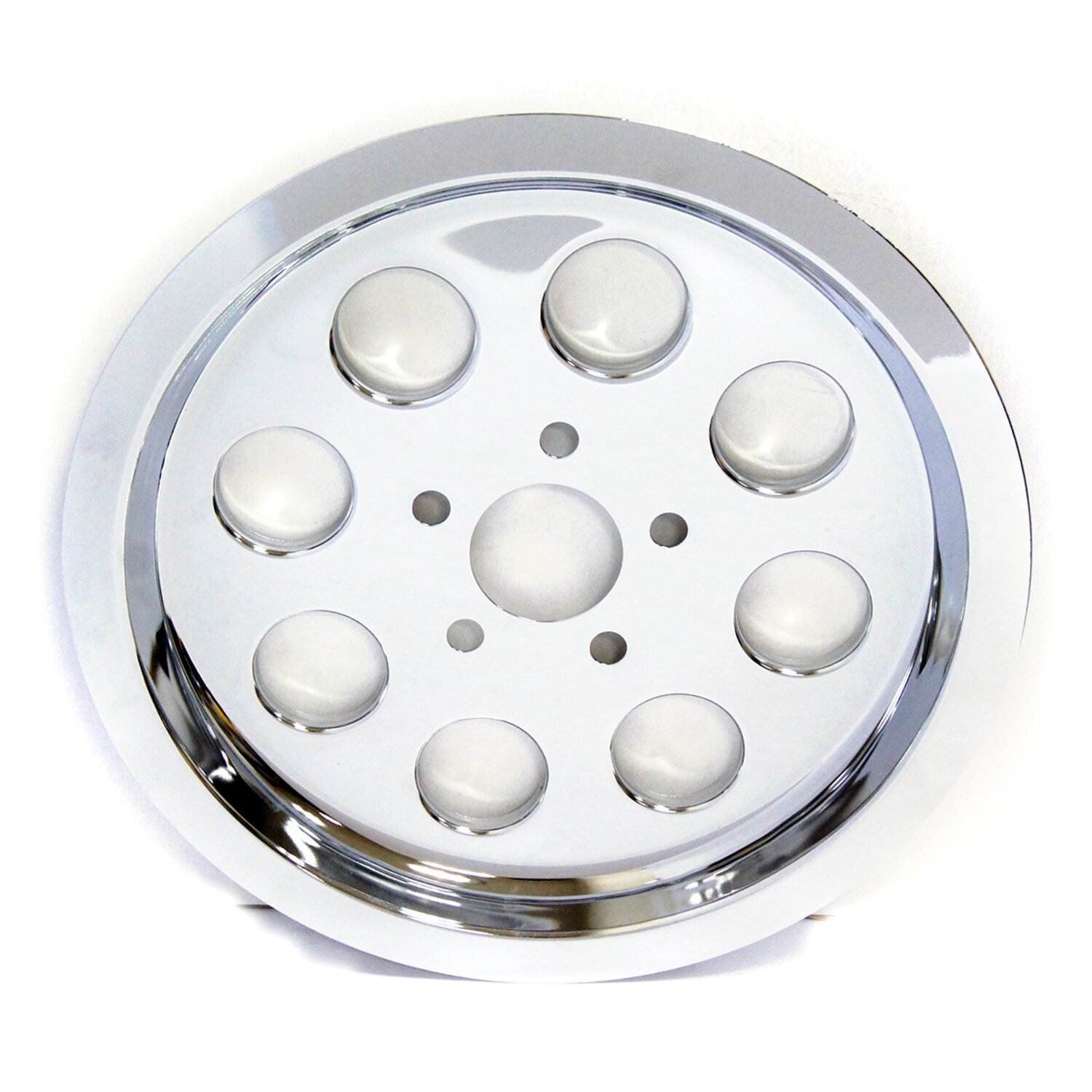 Pulley cover, holes. (70t, Chrome
