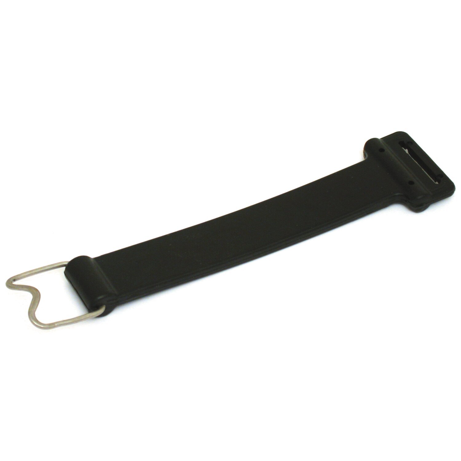 Battery hold down strap. Rear, rubber