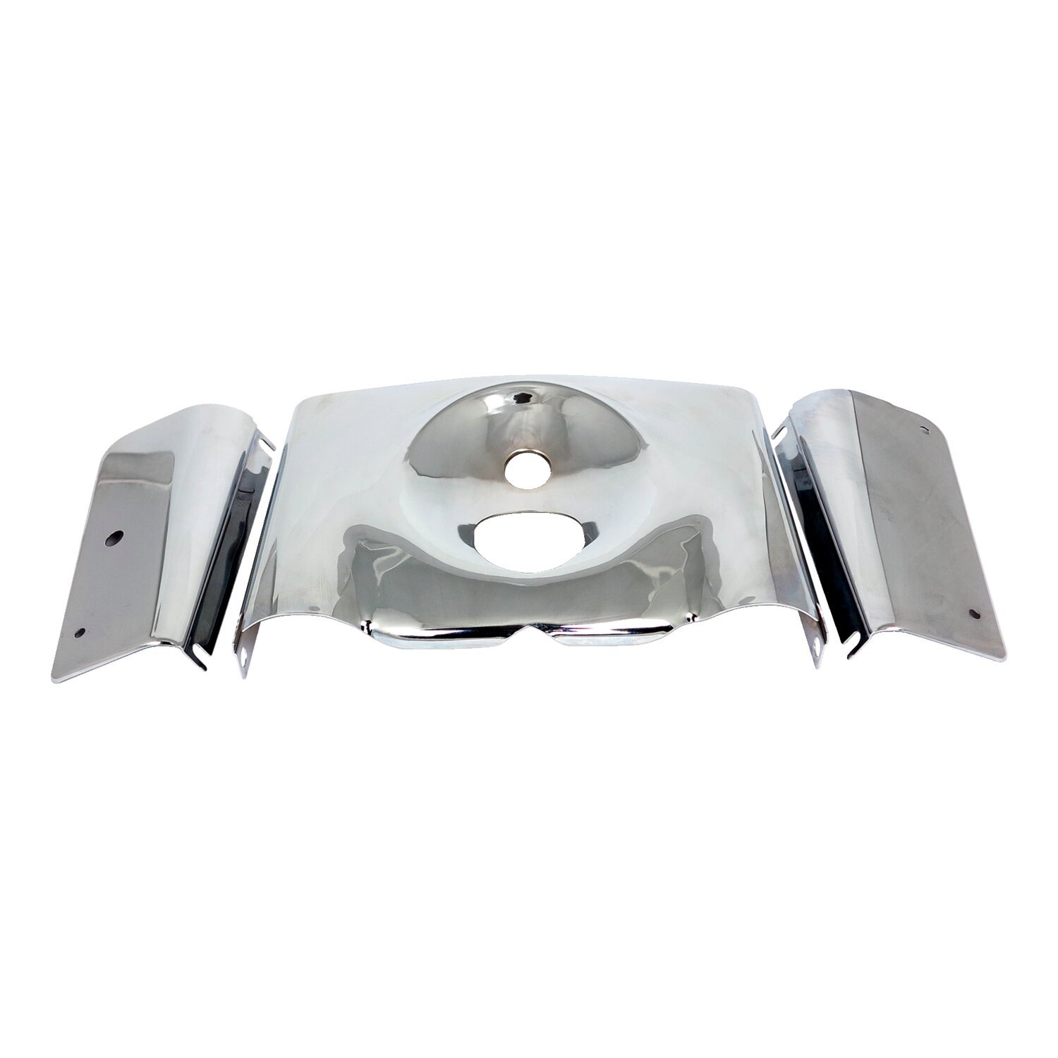 Fork panel kit 3-piece. Smooth, Chrome