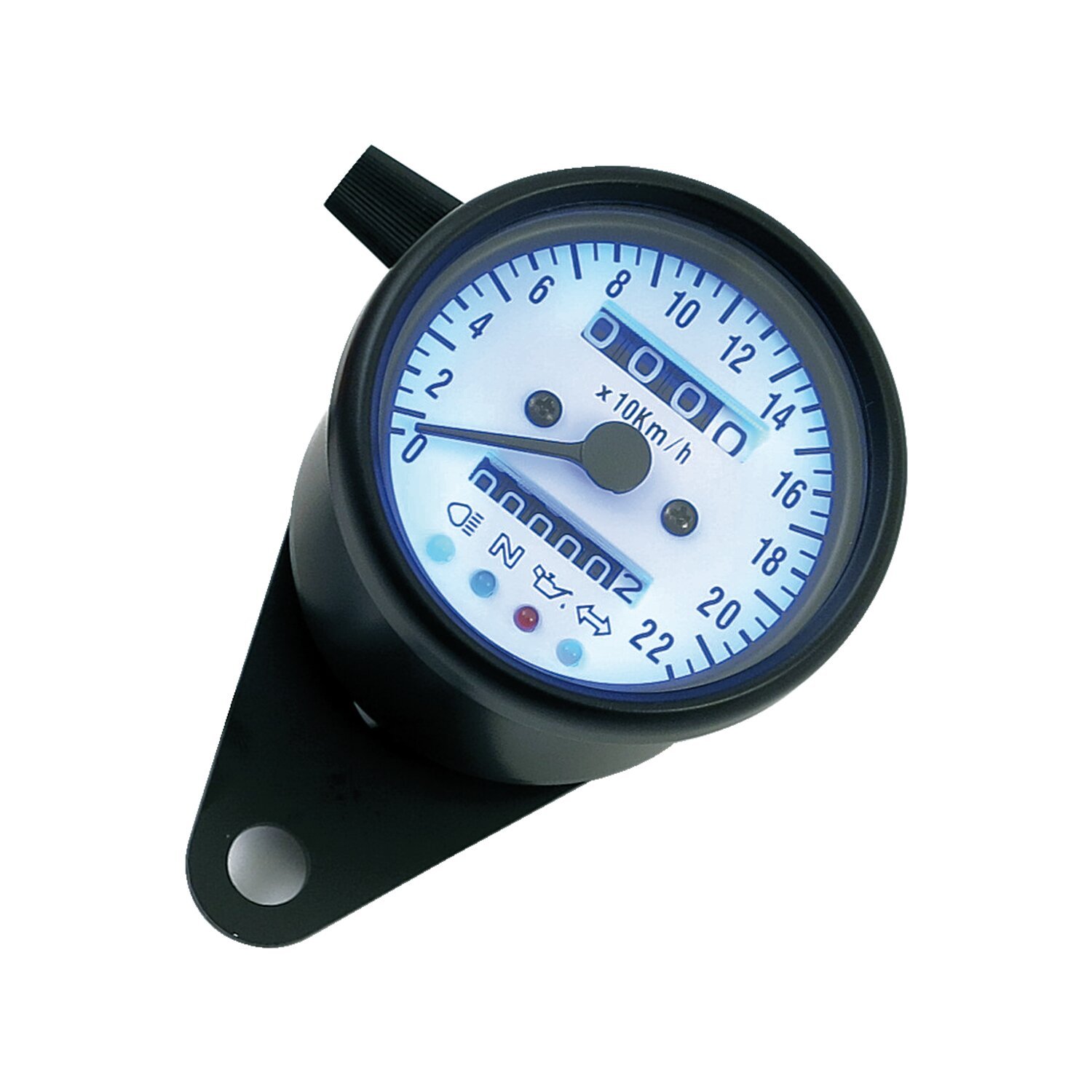 LED mini speedo 2:1 kmh. Black with white face plate