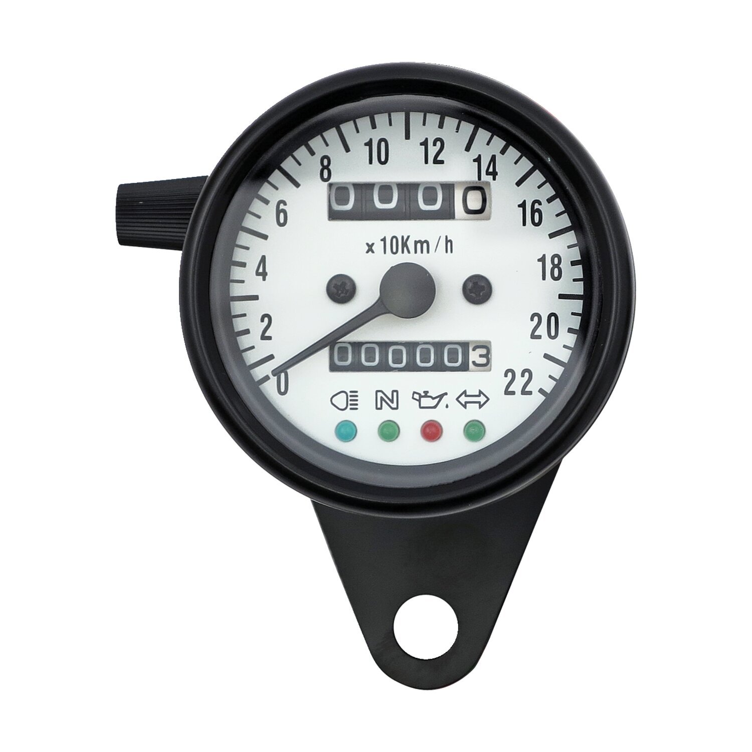 LED mini speedo 2:1 kmh. Black with white face plate