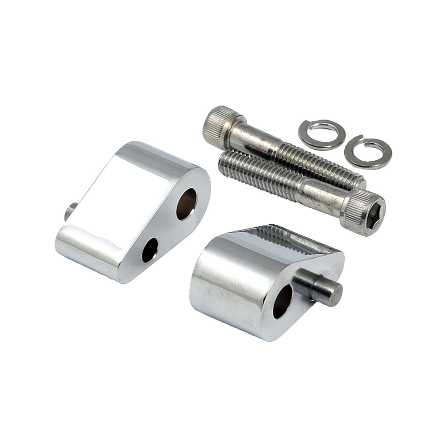 Passenger floorboard extenders, 1" offset, Chrome