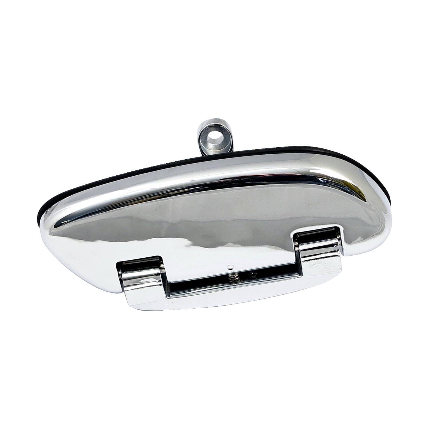 Runway passenger floorboard set, Black, Chrome
