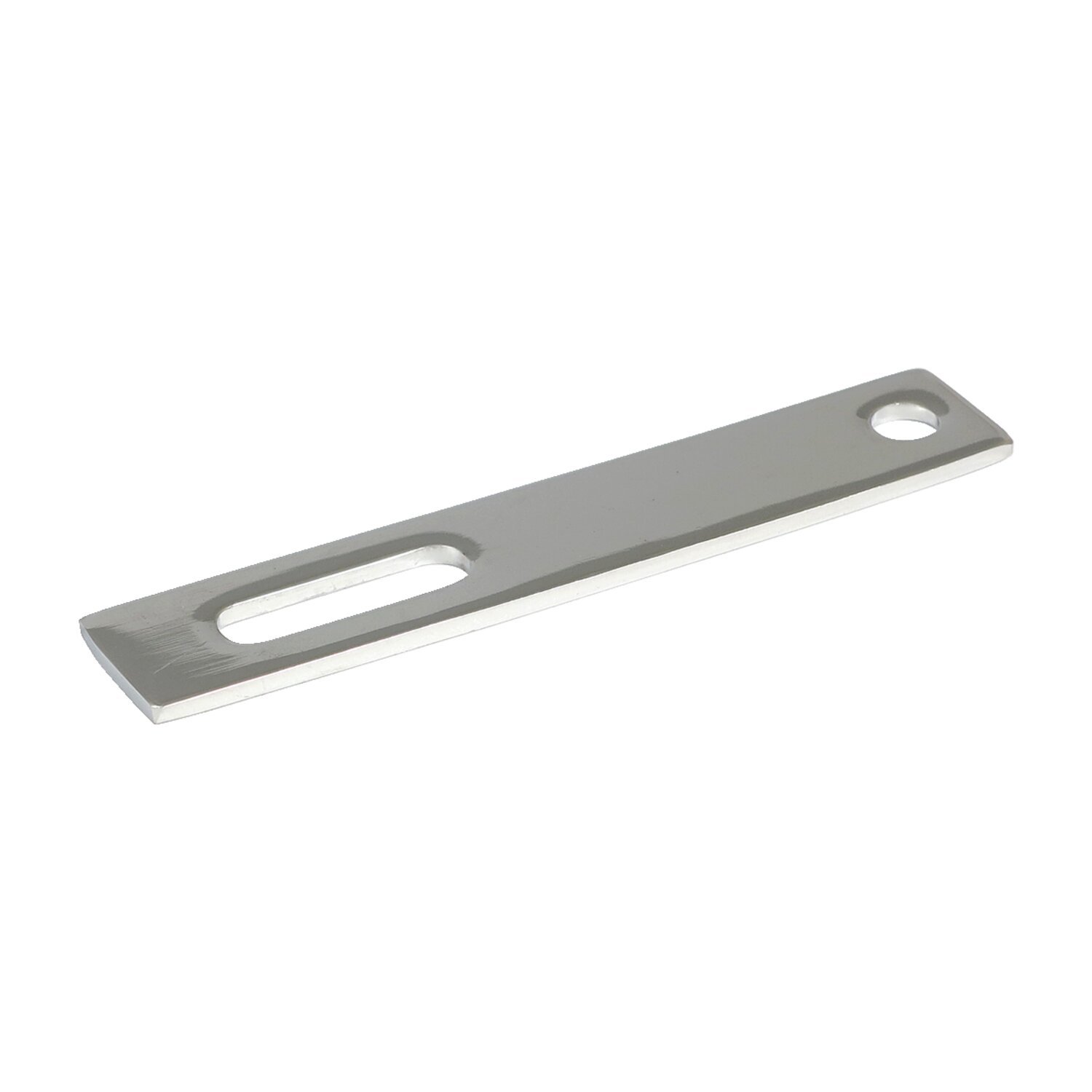 Universal exhaust mount bracket. 4-3/4" long, 2 holes, Chrome