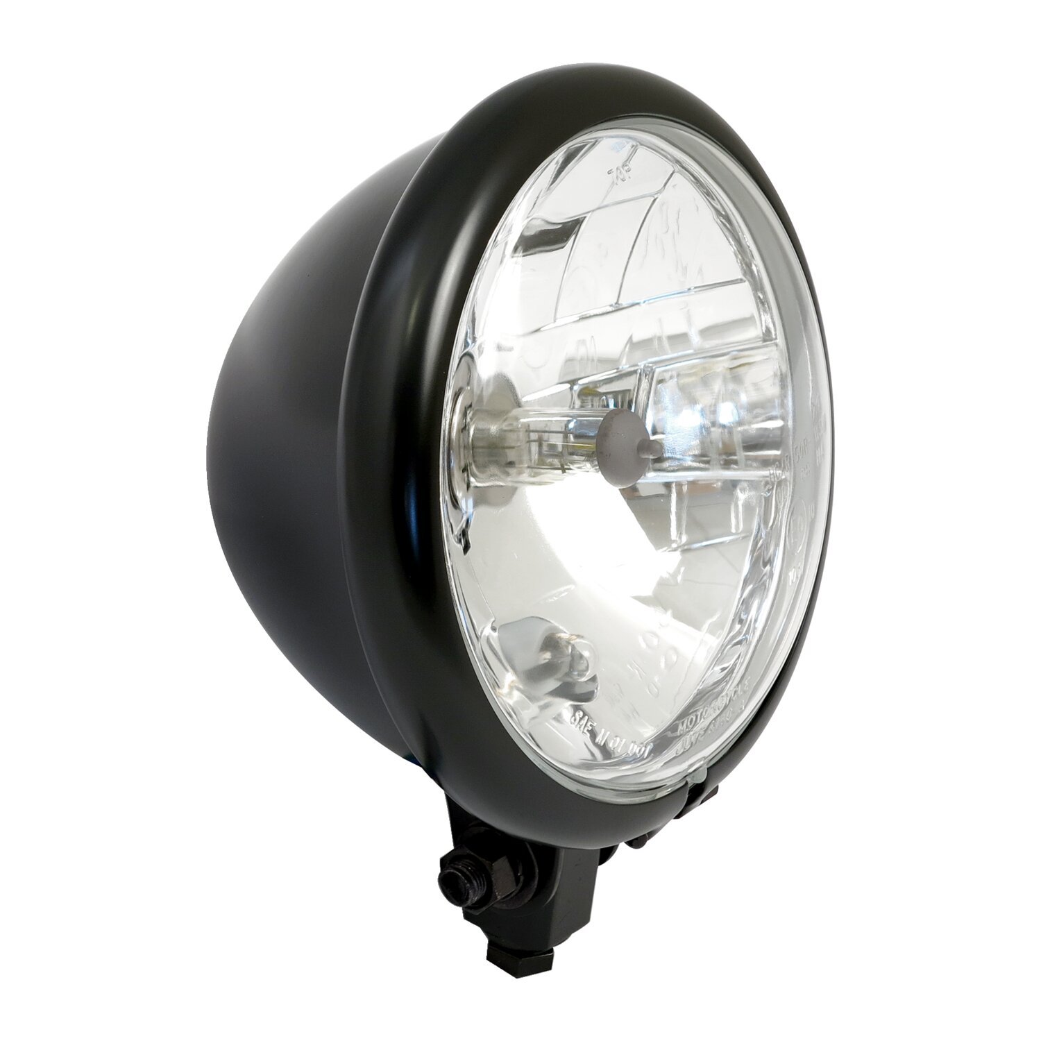 Bates style 5-3/4" prismic H4 headlamp, Black