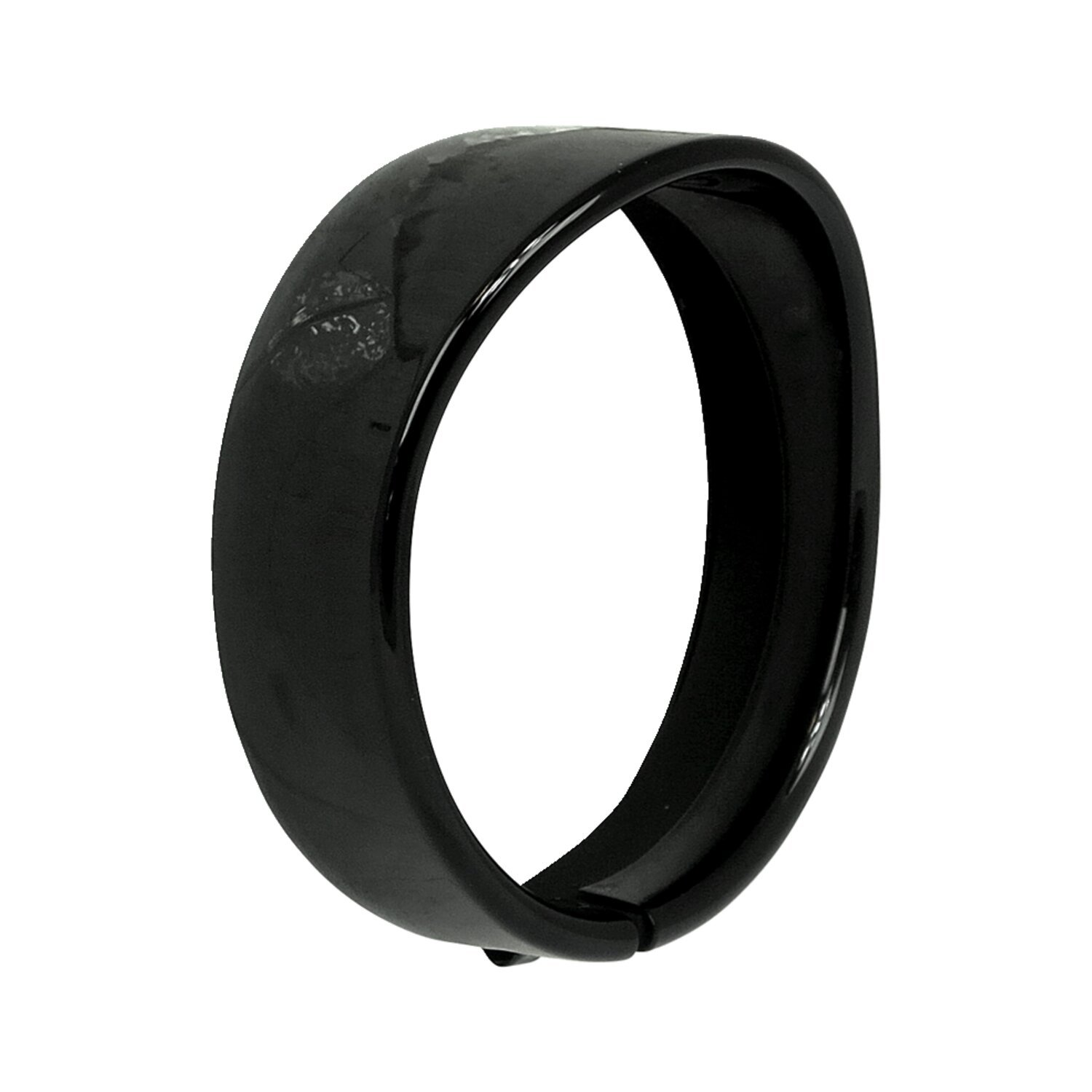 Recessed trim ring with visor. 5-3/4" headlamp, Black, Gloss