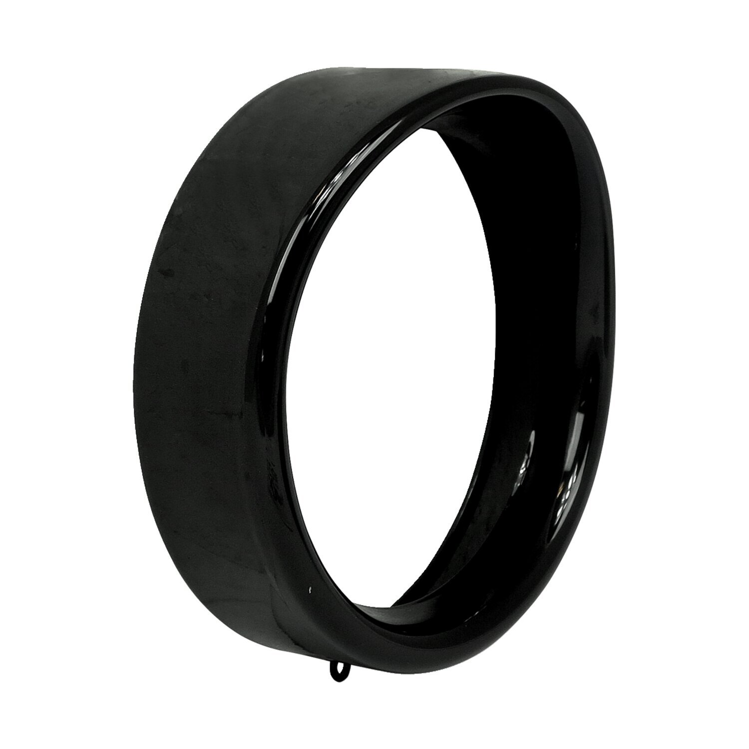 Recessed trim ring with visor. 7" headlamp, Black, Gloss