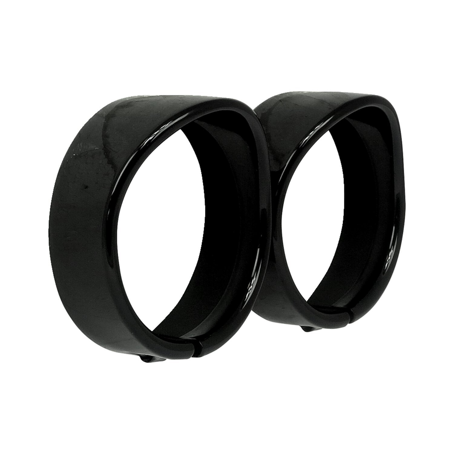 Recessed trim rings with visor. 4.5" spotlamp, Black, Satin