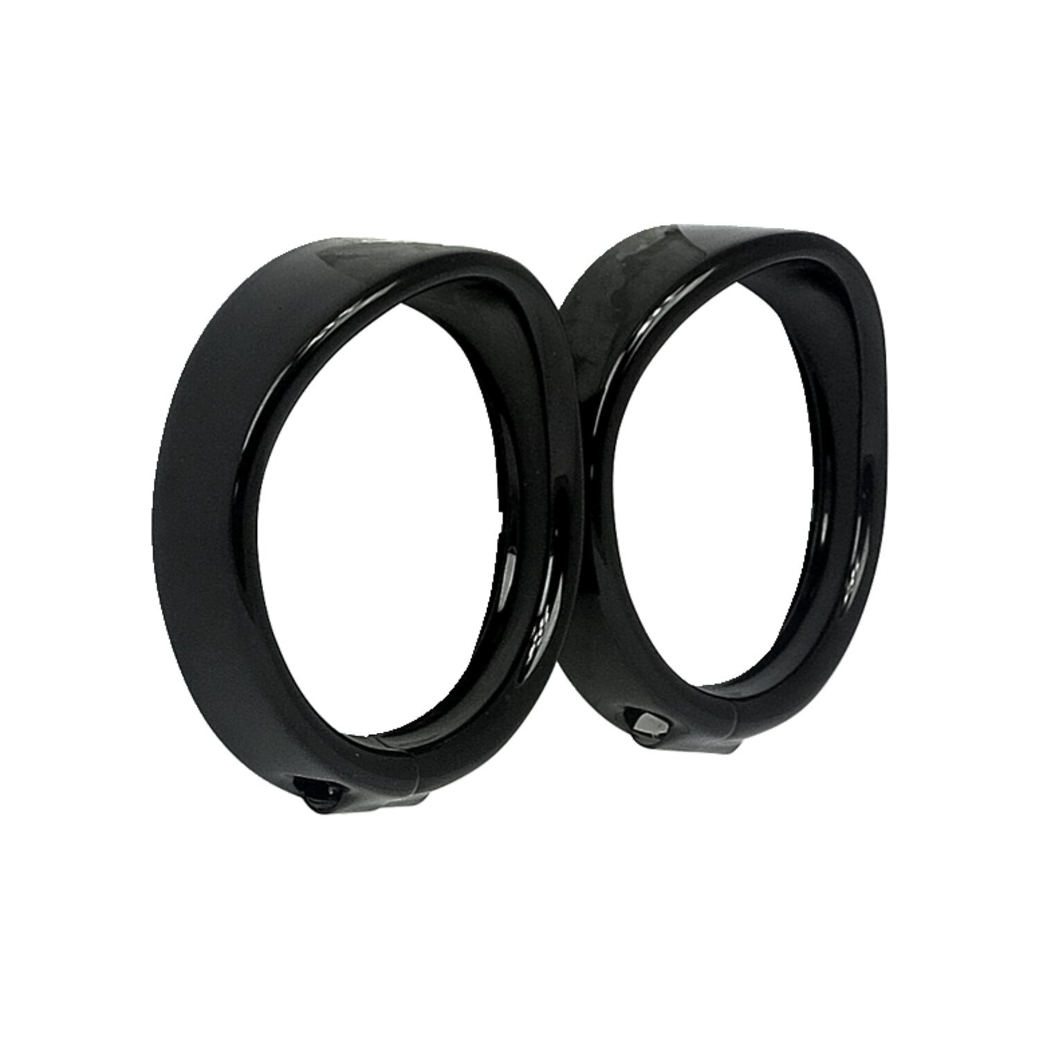 Recessed trim rings with visor. turn signals, Black, Gloss