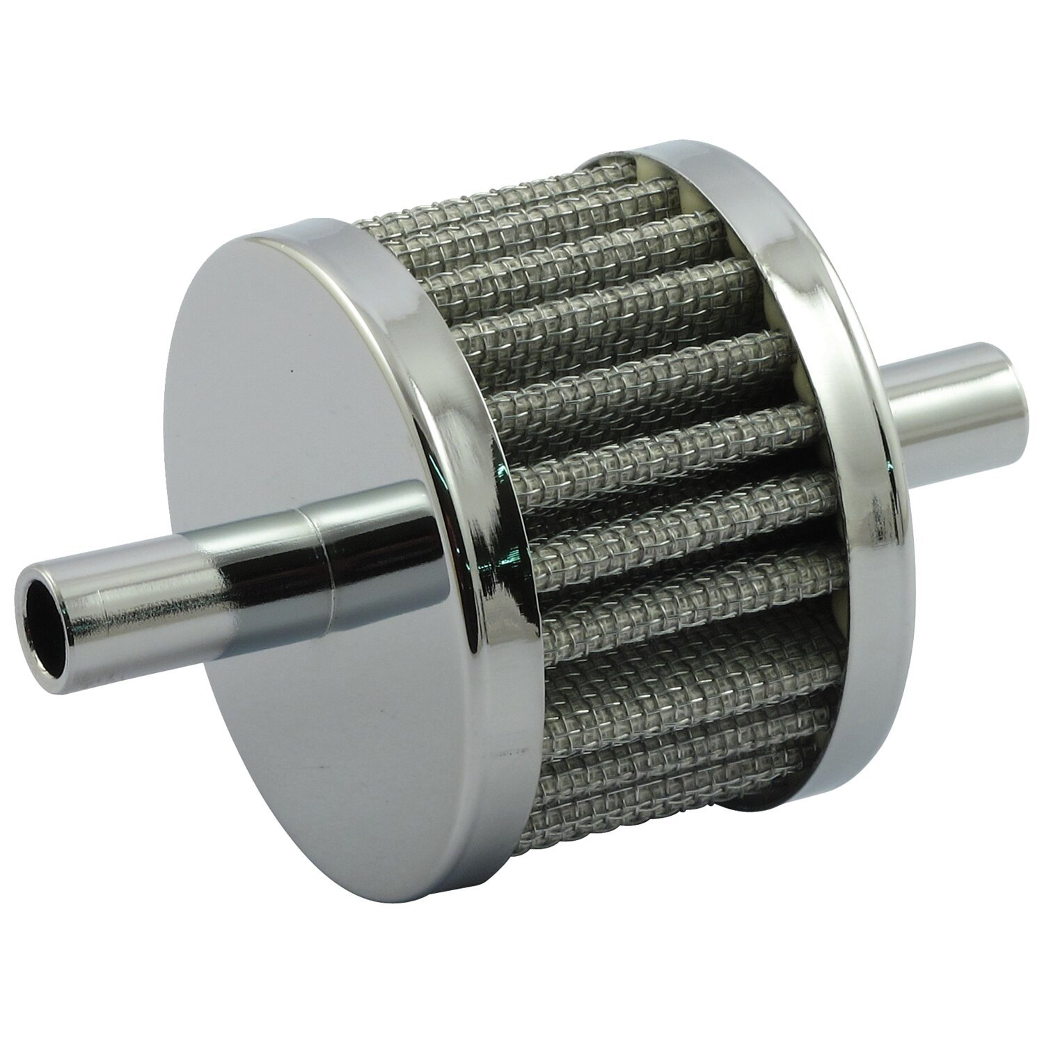 Dual inlet crankcase breather filter, Chrome