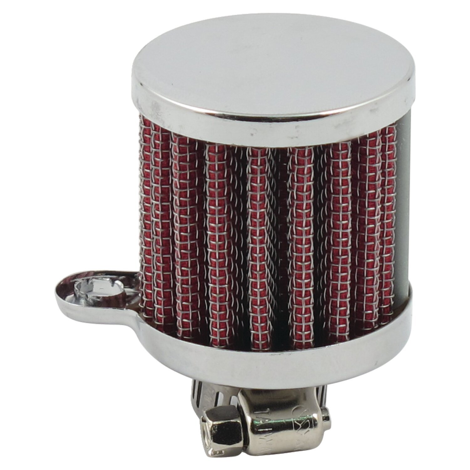 Crankcase breather filter, open, Chrome