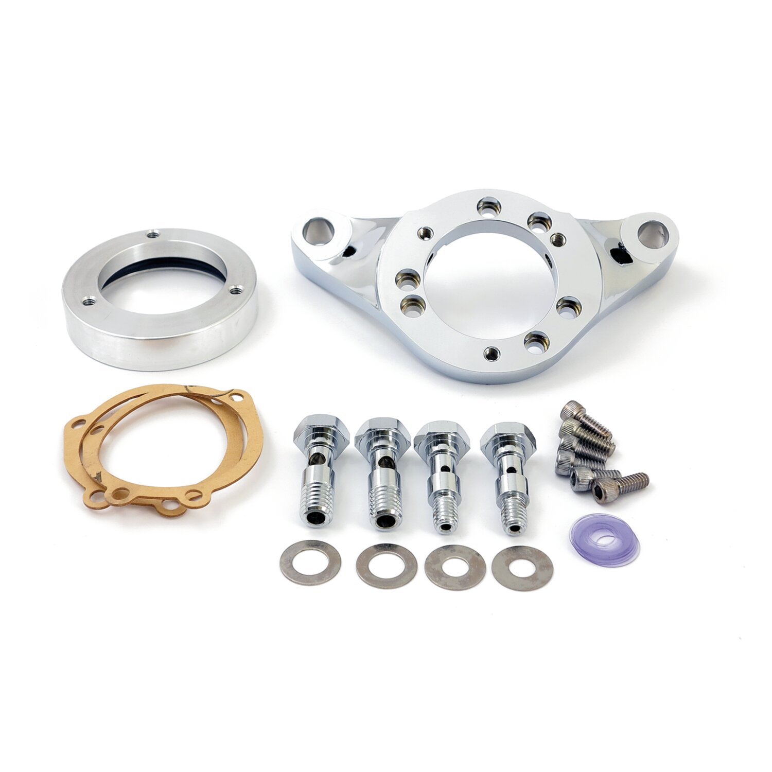 Carburetor bracket kit, Chrome