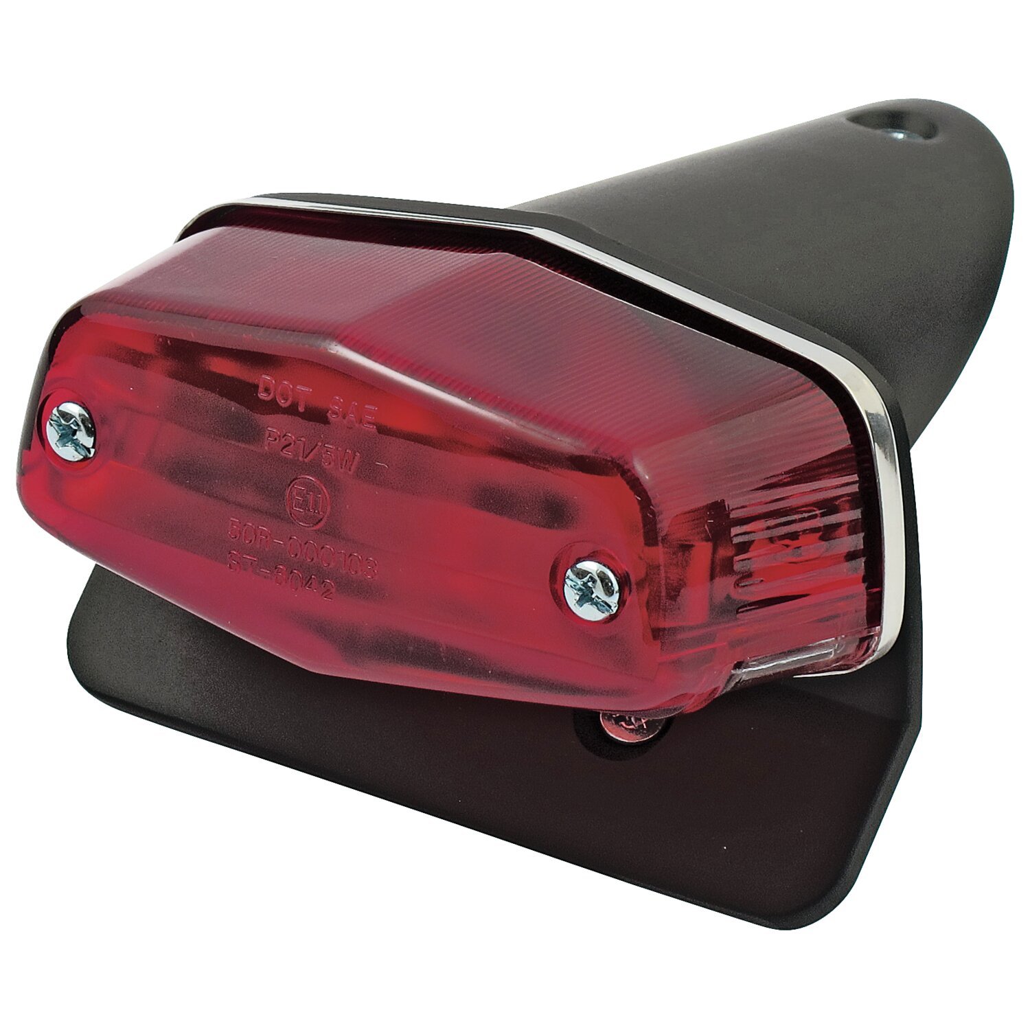 Custom lucas taillight assembly. with bracket, Black, Chrome