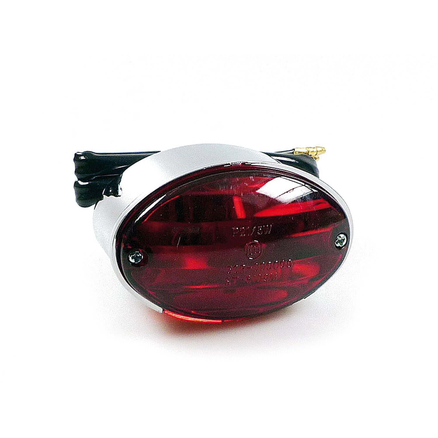 Medium cateye taillight, Red, Chrome