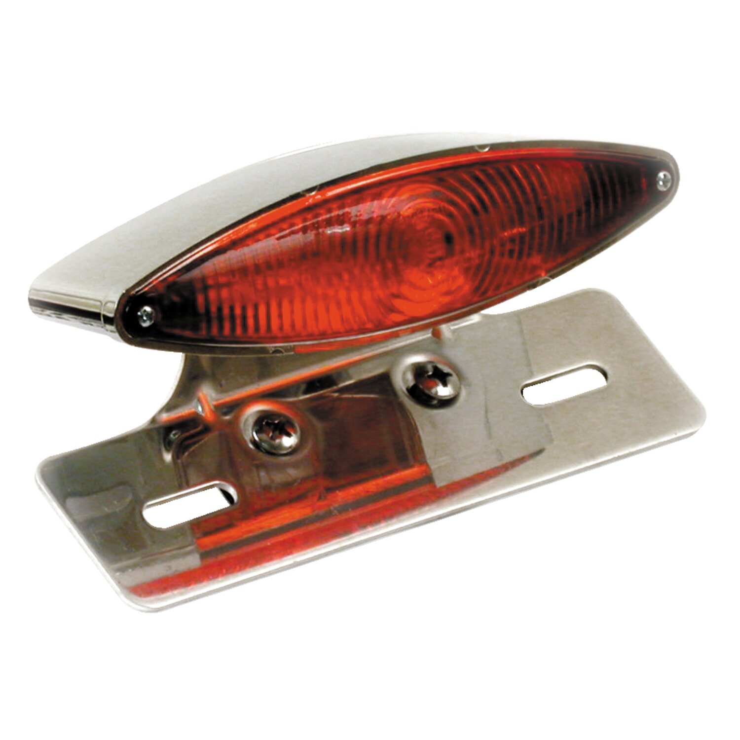 Snakelight taillight. Chrome. with bracket, Silver