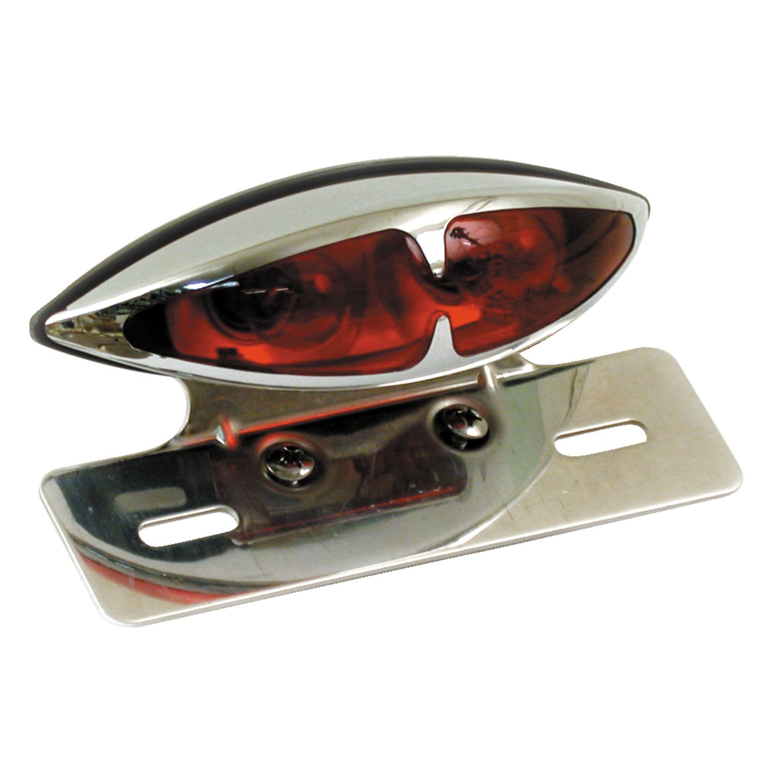 L.A. taillight kit. Dual bulb. license plate bracket, Red, Chrome