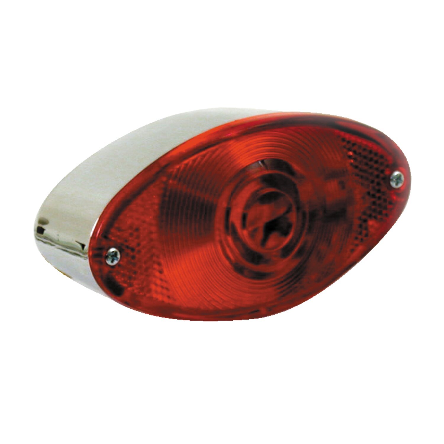 Cateye taillight. Plastic housing, Red, Chrome