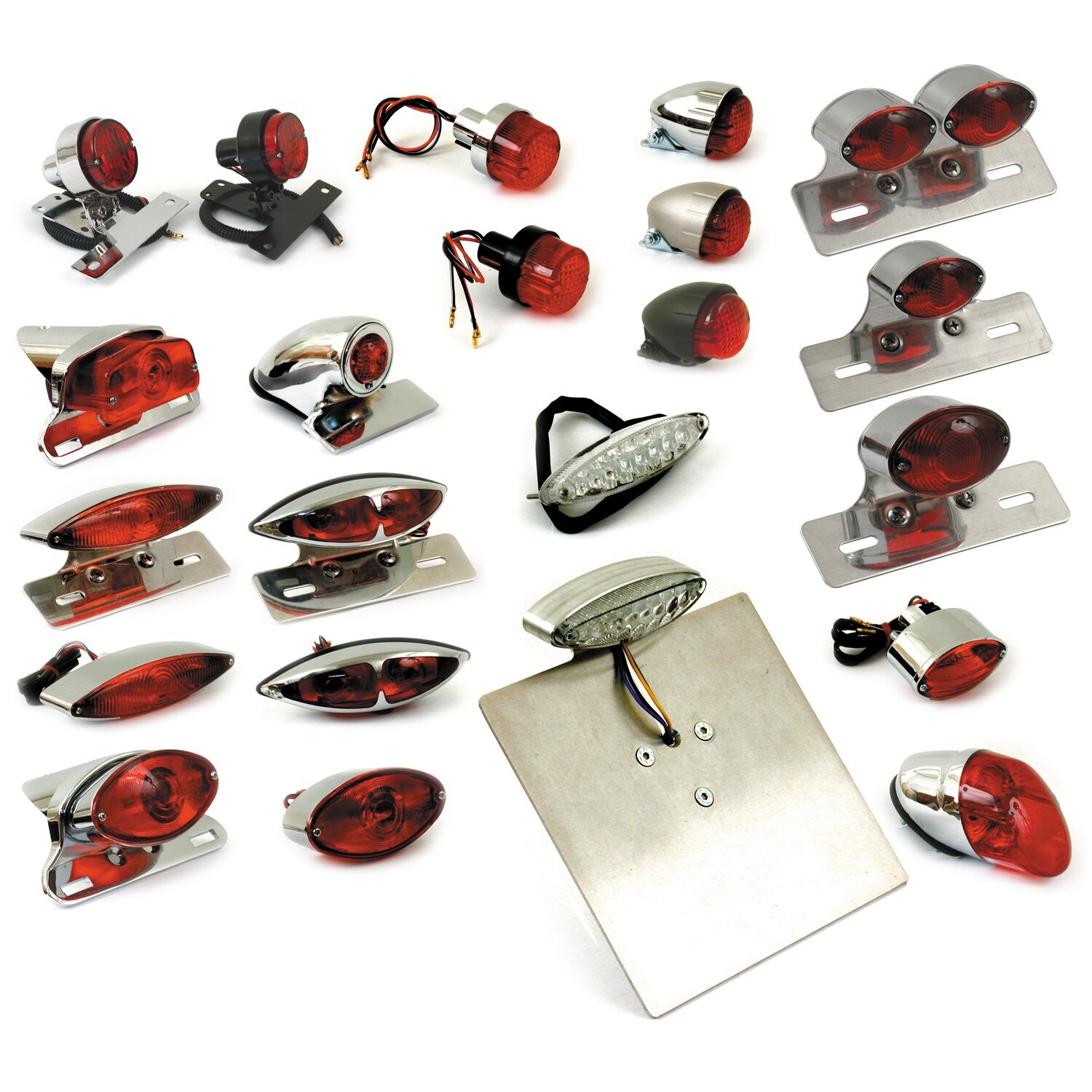 Lucas taillight assembly. with bracket, Chrome