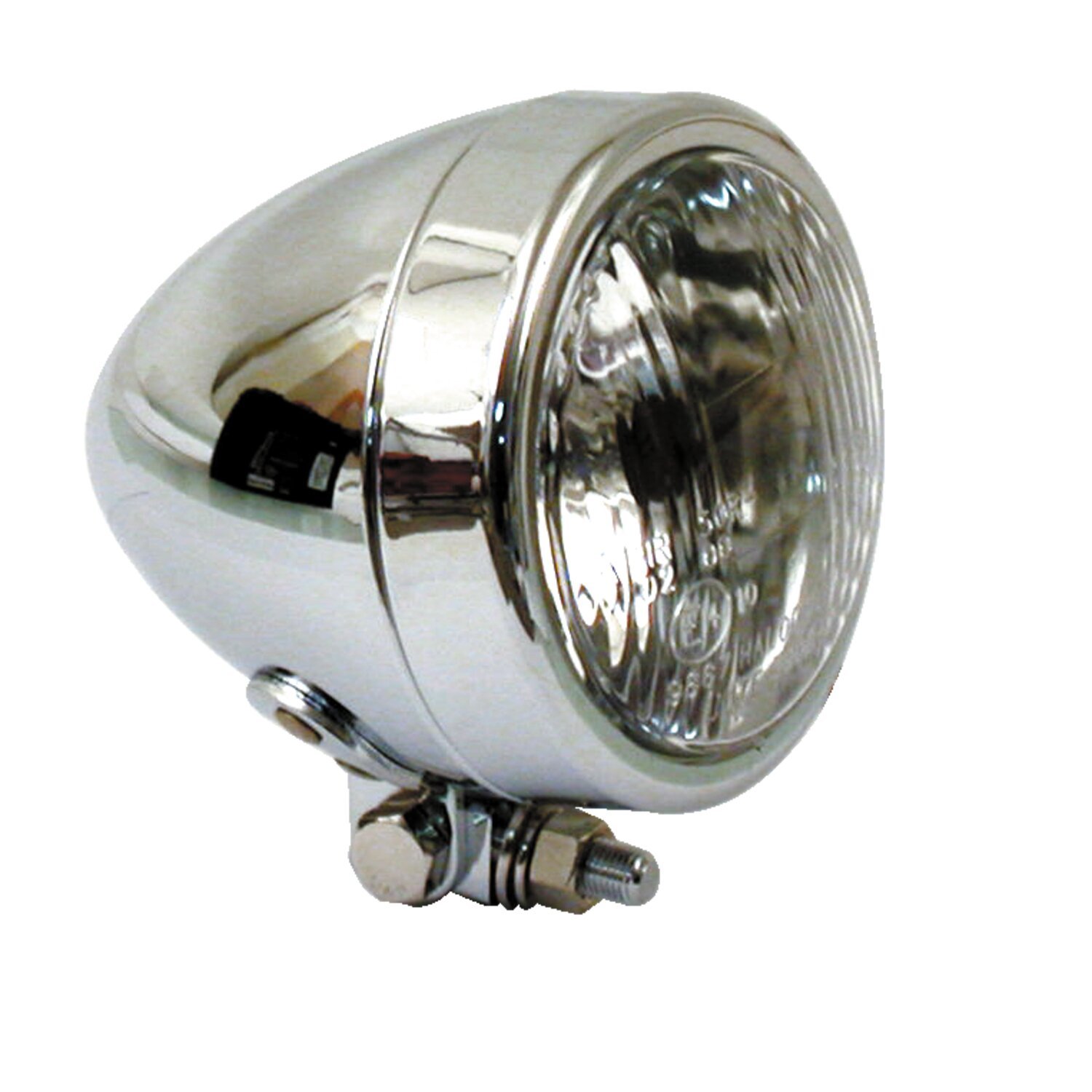 Bullet 4" H4 headlamp. smooth, Chrome