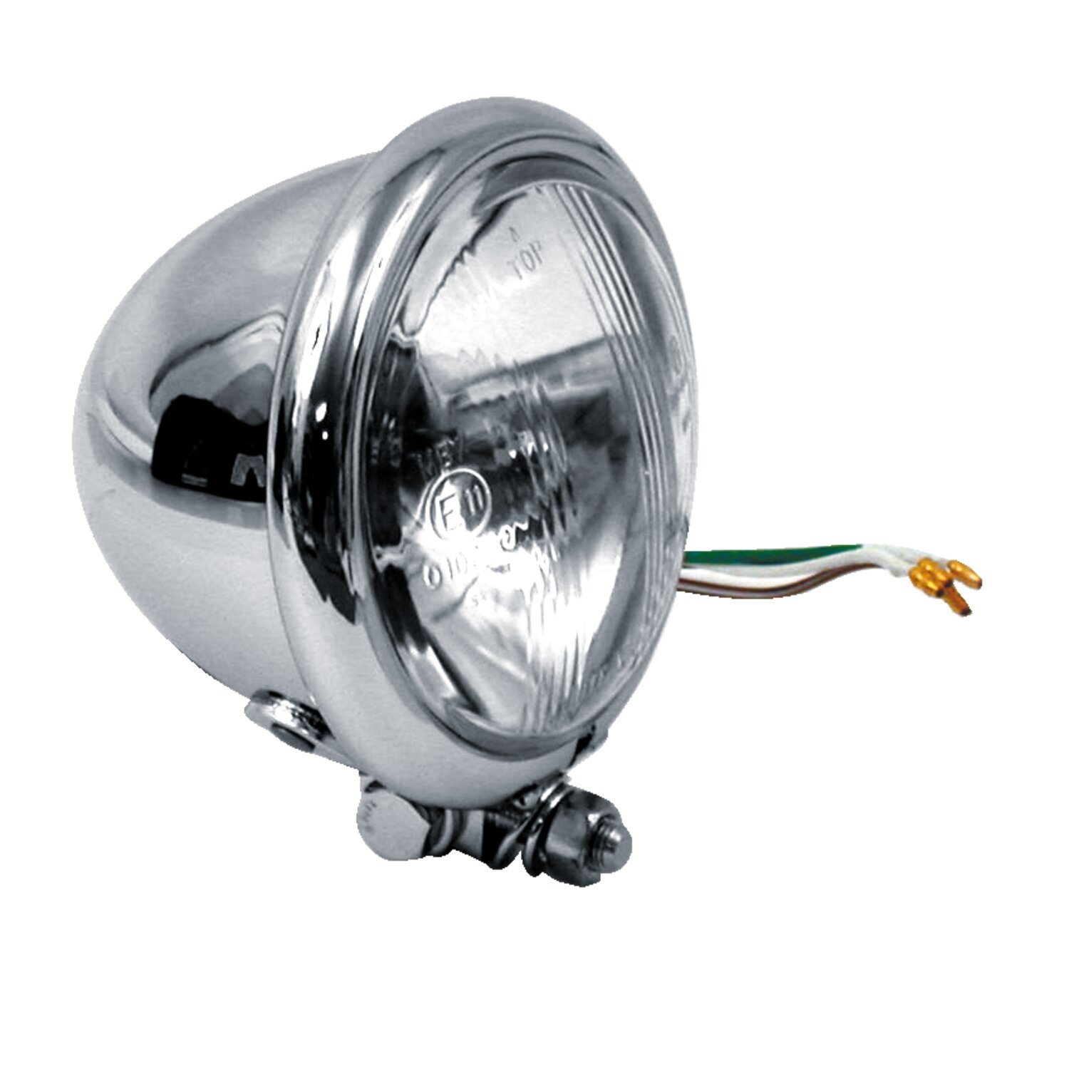 Bates style 4-1/2" 35/35w headlamp, Chrome