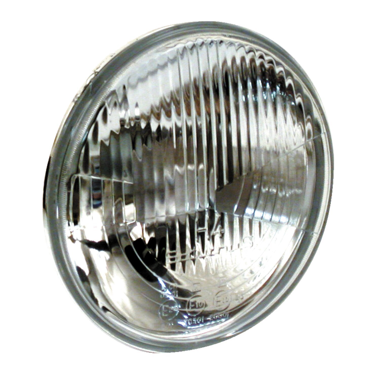 Headlamp unit H4. Ribbed lens. 7"