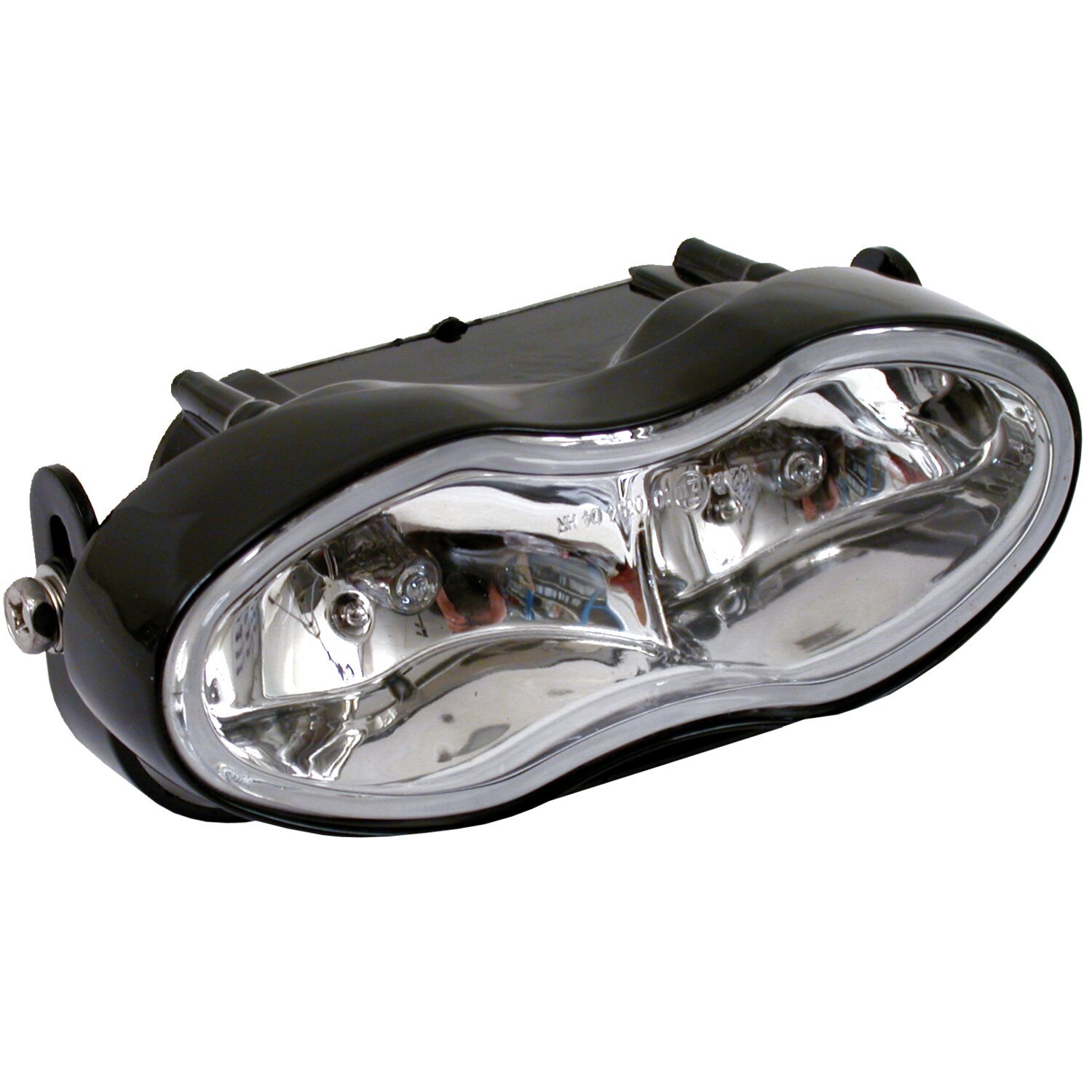 Oval shorty, double H3 headlamp. no housing. Clear lens, White