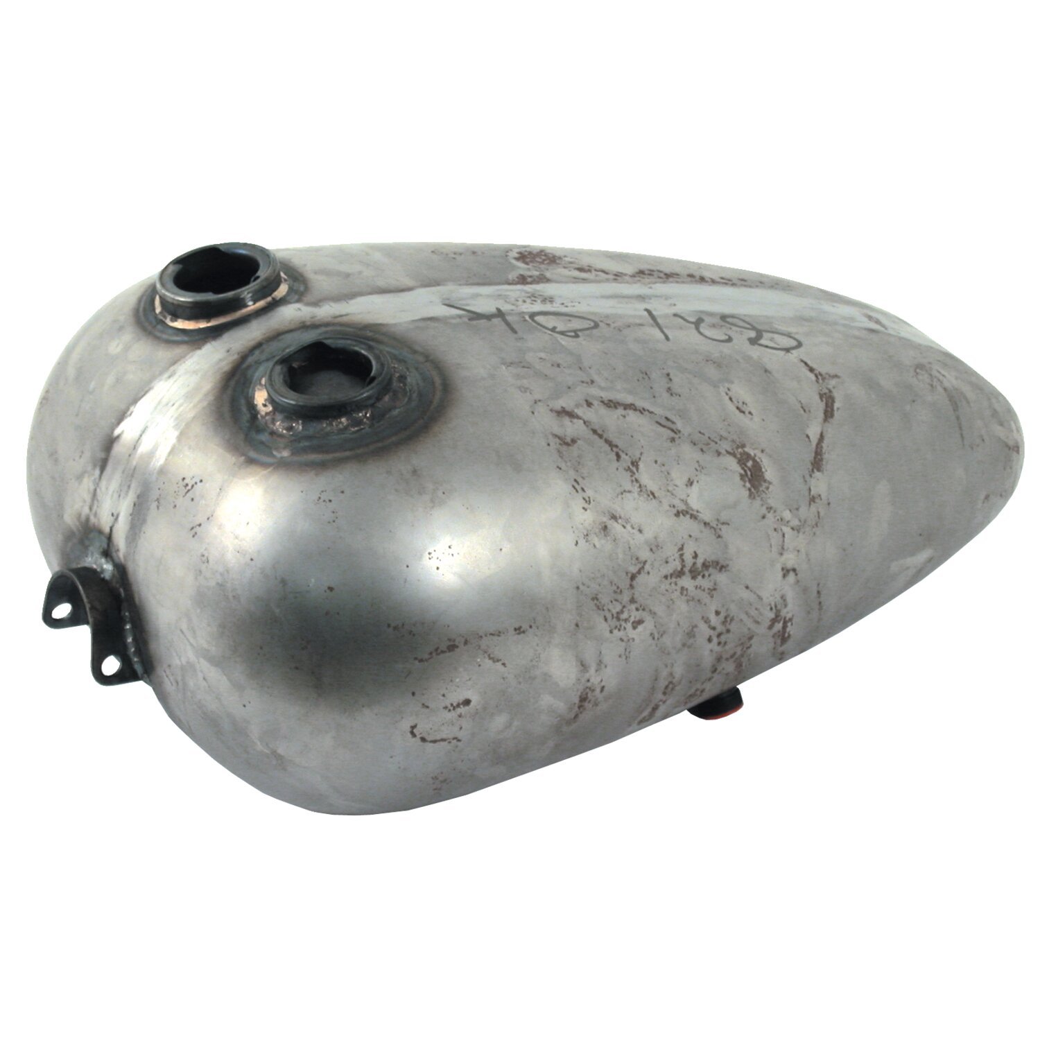Paughco, Mustang universal 4.75G gas tank. Dual cap, Unpainted, Raw
