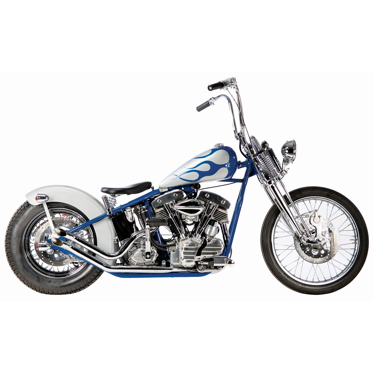 Paughco, Upswept head pipes - Gooseneck. over Transmission, Chrome