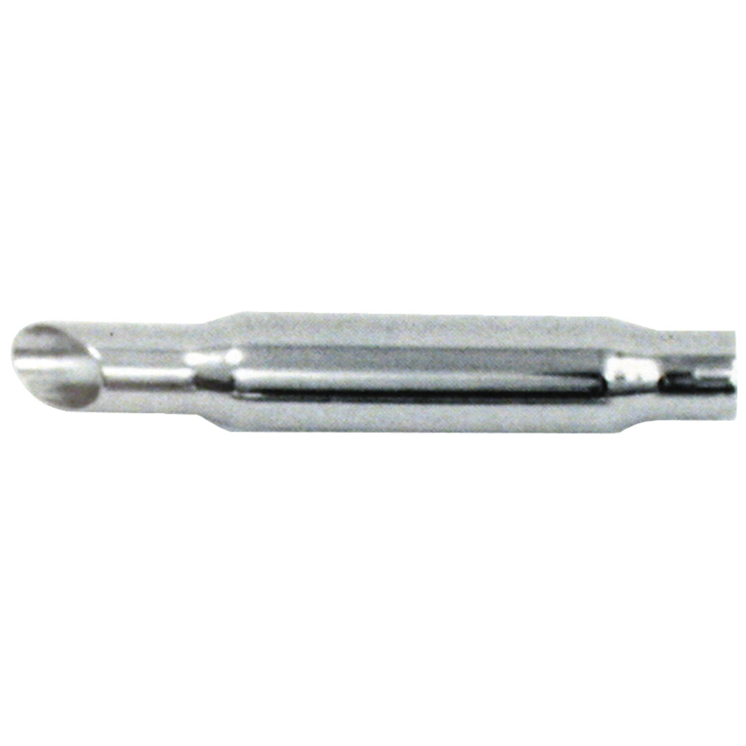 Paughco, Shorty Slash cut universal muffler. 17" long, Chrome