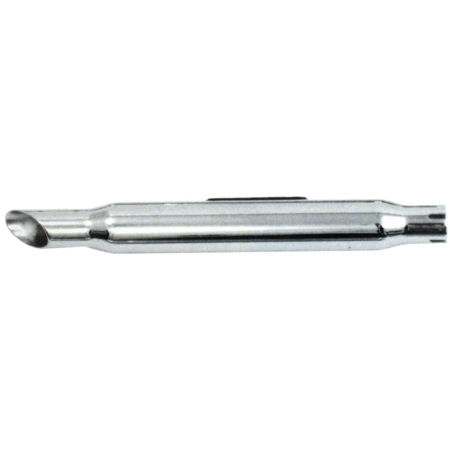 Paughco, Shorty Slash cut universal muffler. 22" long, Chrome
