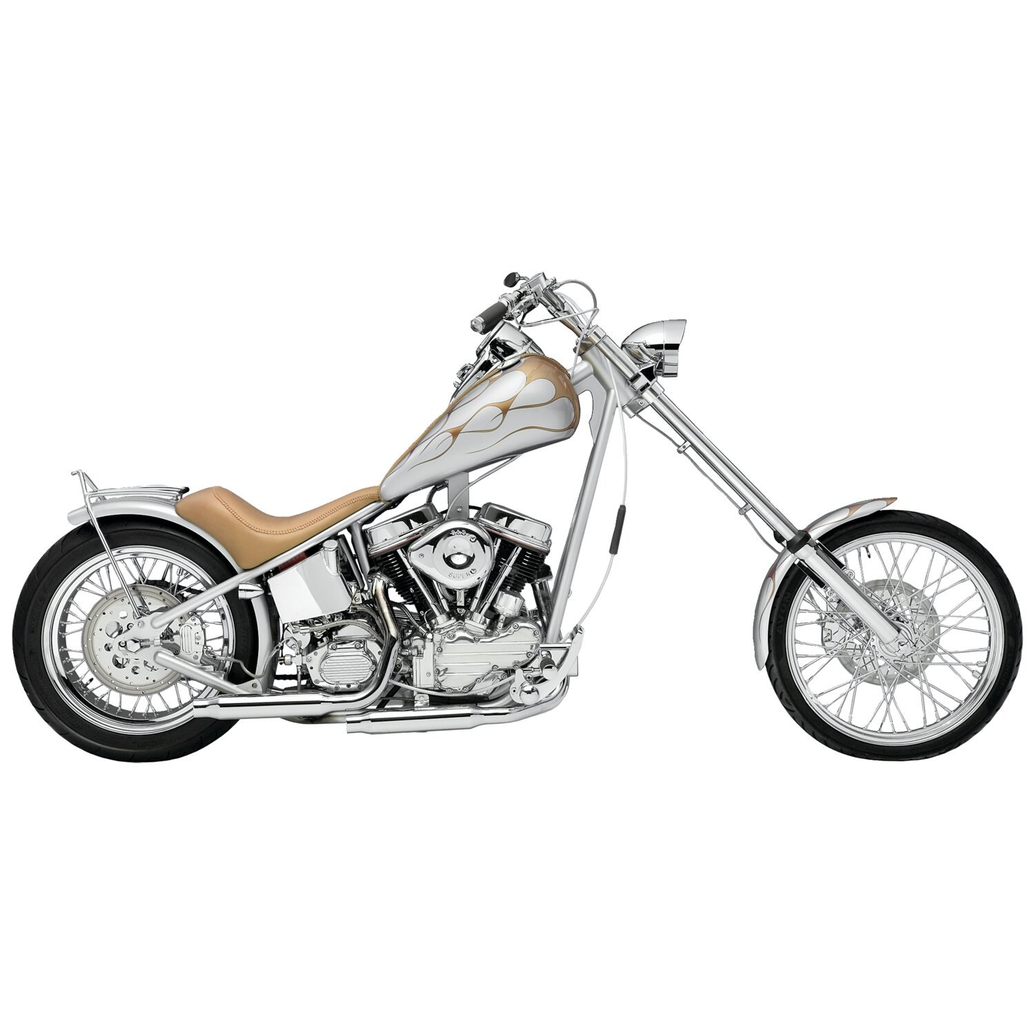 Paughco, Shorty Straight cut universal muffler. 16" long, Chrome