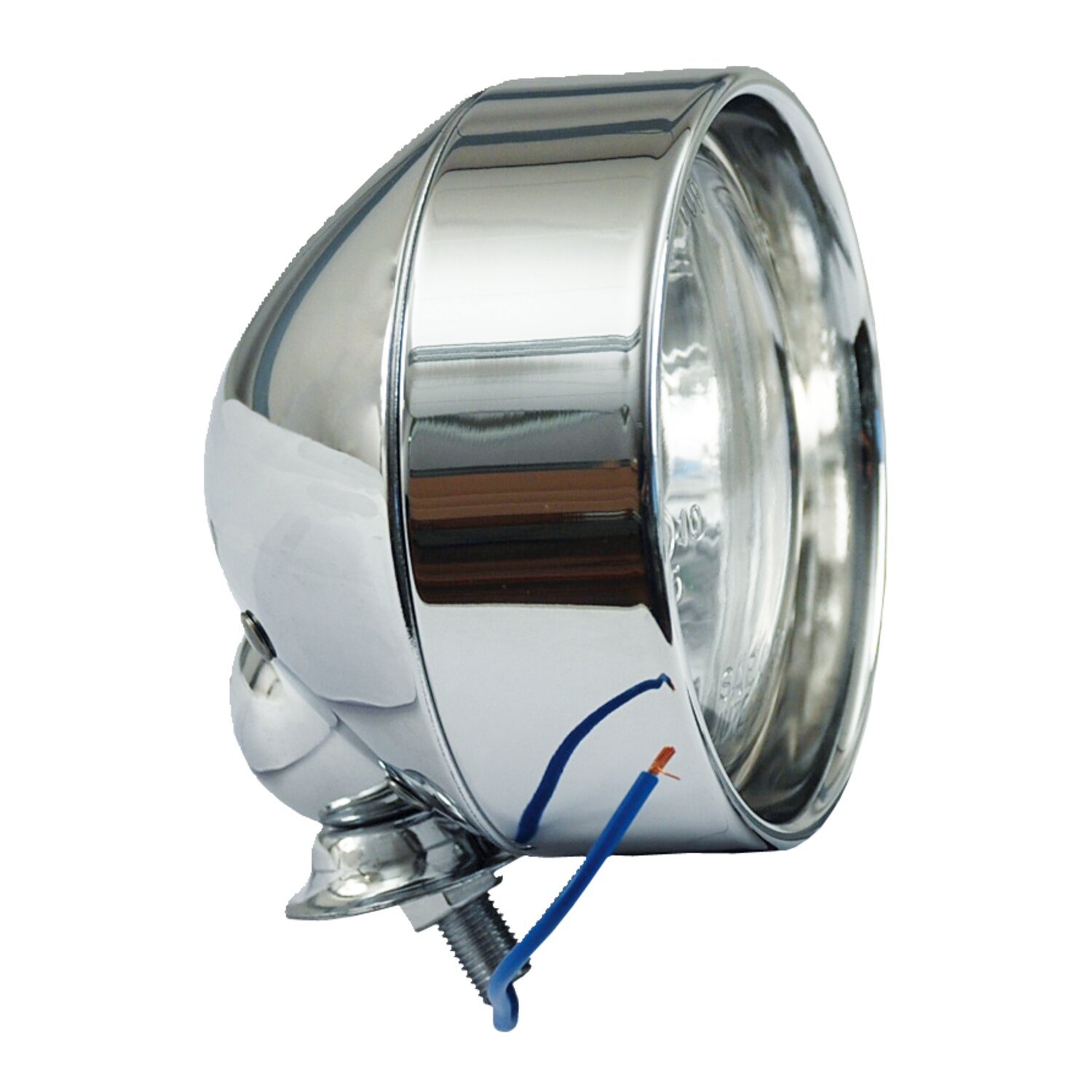T-bone spotlamp. 3-1/2". Clear glass lens. frenched, White, Chrome