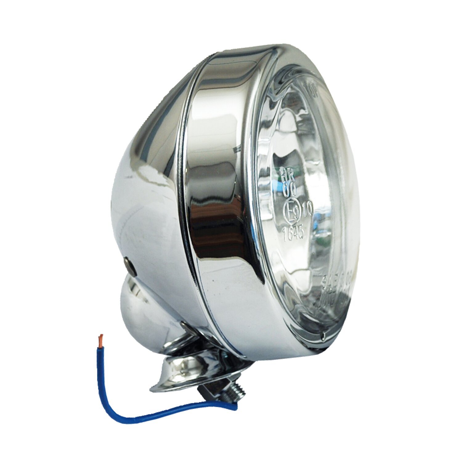 T-bone spotlamp. 3-1/2". Clear glass lens, White, Chrome