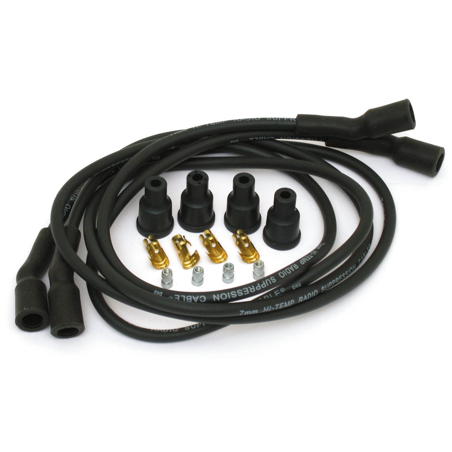 Dynatek, univ. 7mm spark plug wire set, Black