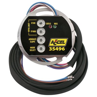 Works with single and dual fire ignition set-ups. Features 14 advance curves from stock to extreme and an adjustable rev. limiter. VOES imput option and tachometer output. Front cylinder static timing with a L.E.D. light for easy set-up. 

Note: The difference between single dual fire explained: 
- Dual fire - 
This is the way the earlier, pre-Twin Cam, engines work. A single coil is used and both spark plugs fire simultaneously. This is the simplest system. The 'wasted' spark is sometimes said to be horsepower robbing. 
- Single Fire - 
This is the way the stock 00-up Twin Cam engines work. Two separate coils will fire the spark plugs independently and only the spark plug of the cylinder that is on compression stroke will be fired. It is said that these engines vibrate less and can improve power. The effects will become more pronounced with hotter cams and higher RPM.