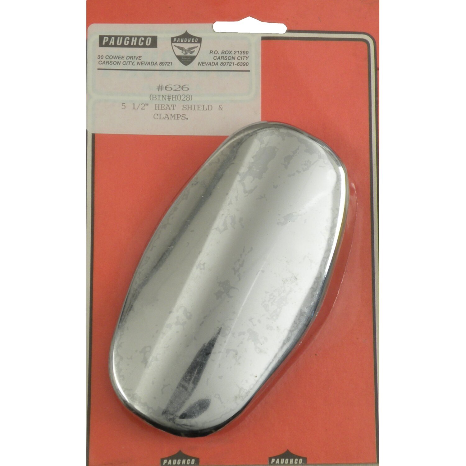 Paughco, Oval Heatshield / boot guard. 5-1/2, Chrome