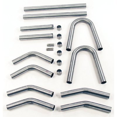 Mild steel tubing. 1-3/4" diameter pipes. Comprehensive kit as a base for your own special 'one-off' exhaust system. to allow you to fabricate your own exhaust system. Composed to fit this specific H-D model. Complete as shown.