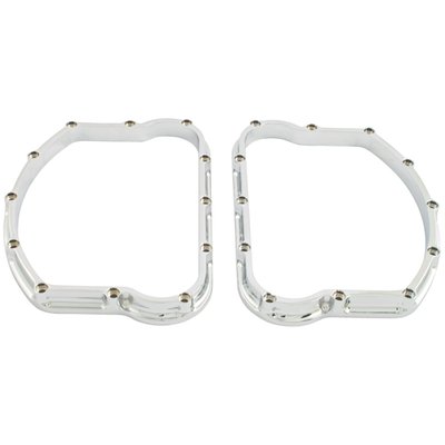 Chrome. CNC machined billet aluminum D-Rings in a 'Sculpted' custom design. Will work with all stock & most aftermarket rocker covers, like Paughco's aluminum, steel & brass rocker covers. Repl. 17509-54A. 

Note: See 902219 for Paughco 24-piece socket head mounting bolt kit.