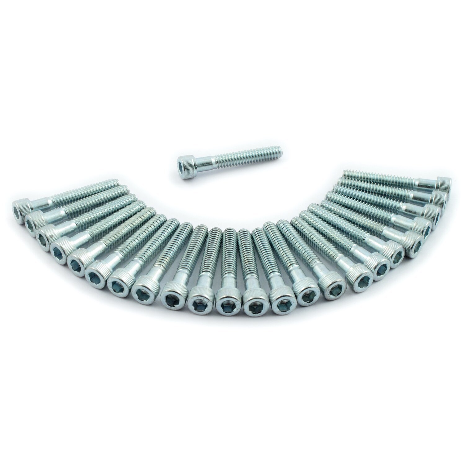 Paughco, Panhead rocker cover bolt kit, Silver, Chrome