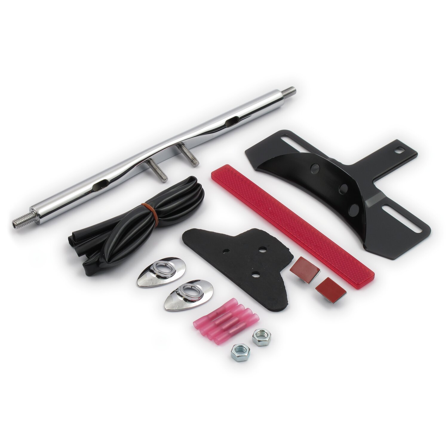 Rear turn signal relocation kit, Silver, Chrome