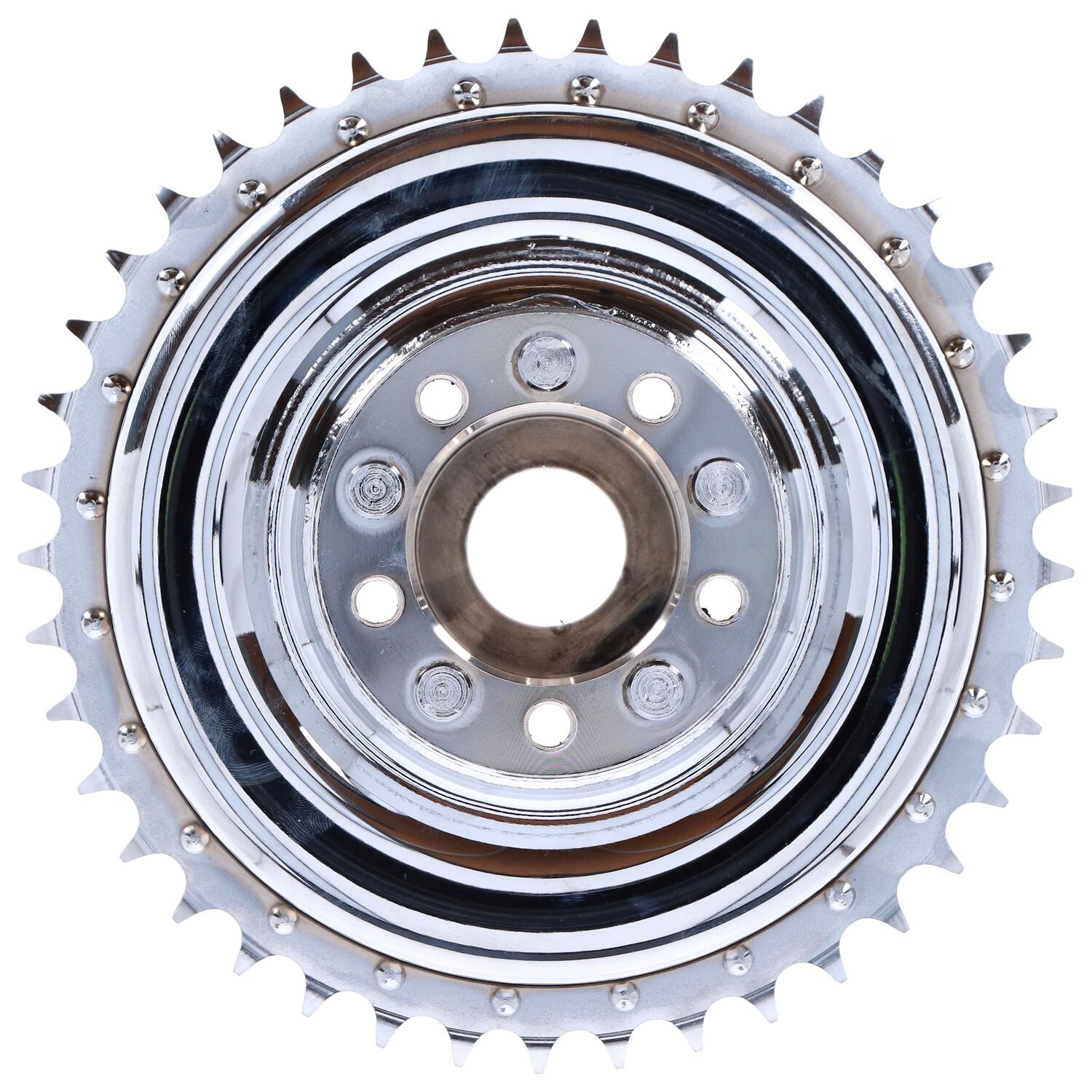 45" Flathead rear brake drum & sprocket, Chrome